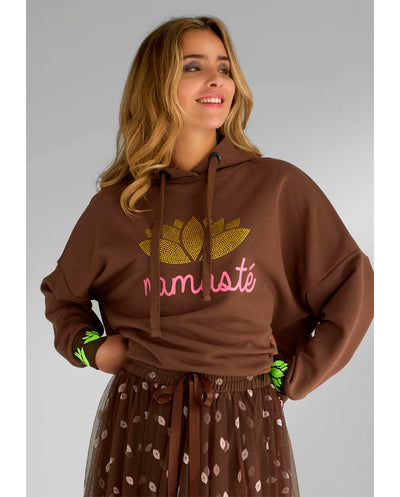 Sudadera capucha Namasté chocolate