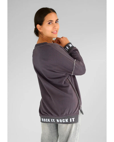 Sudadera Rock It Strass gris antracita Miss Goodlife