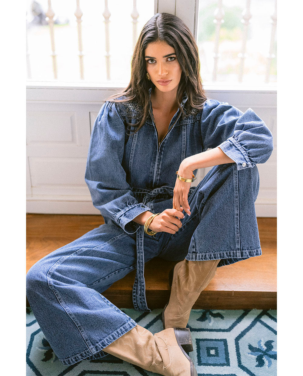 Mono denim Floral cosmos Piti Cuiti