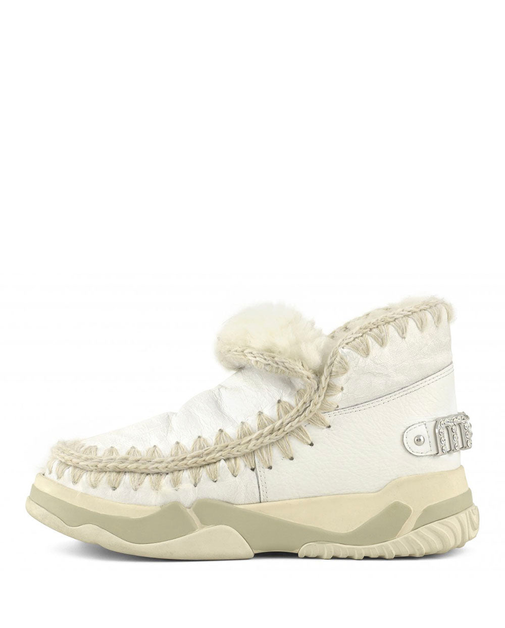 Logotipo de strass MOU Eskimo trainer branco