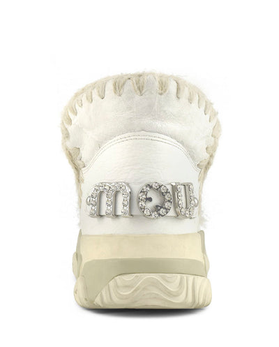 Logotipo de strass MOU Eskimo trainer branco