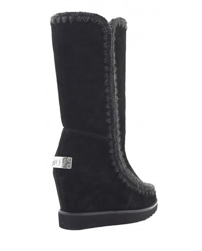 Mou French Toe tall wedge negro