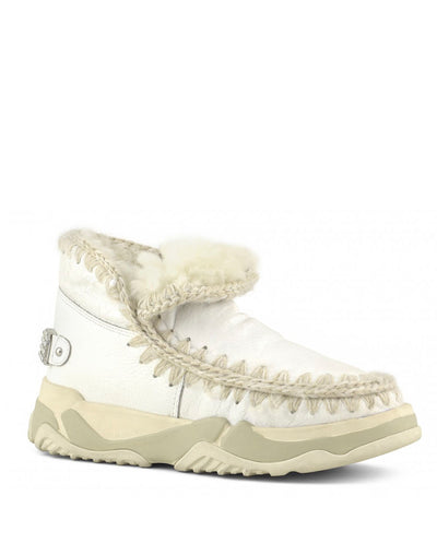 Logotipo de strass MOU Eskimo trainer branco