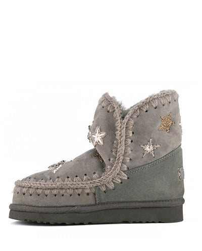 MOU Eskimo 18 gris estrellas lana y pedrería