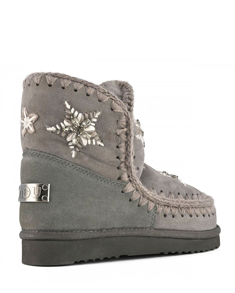 MOU Eskimo 18 gris estrellas lana y pedrería