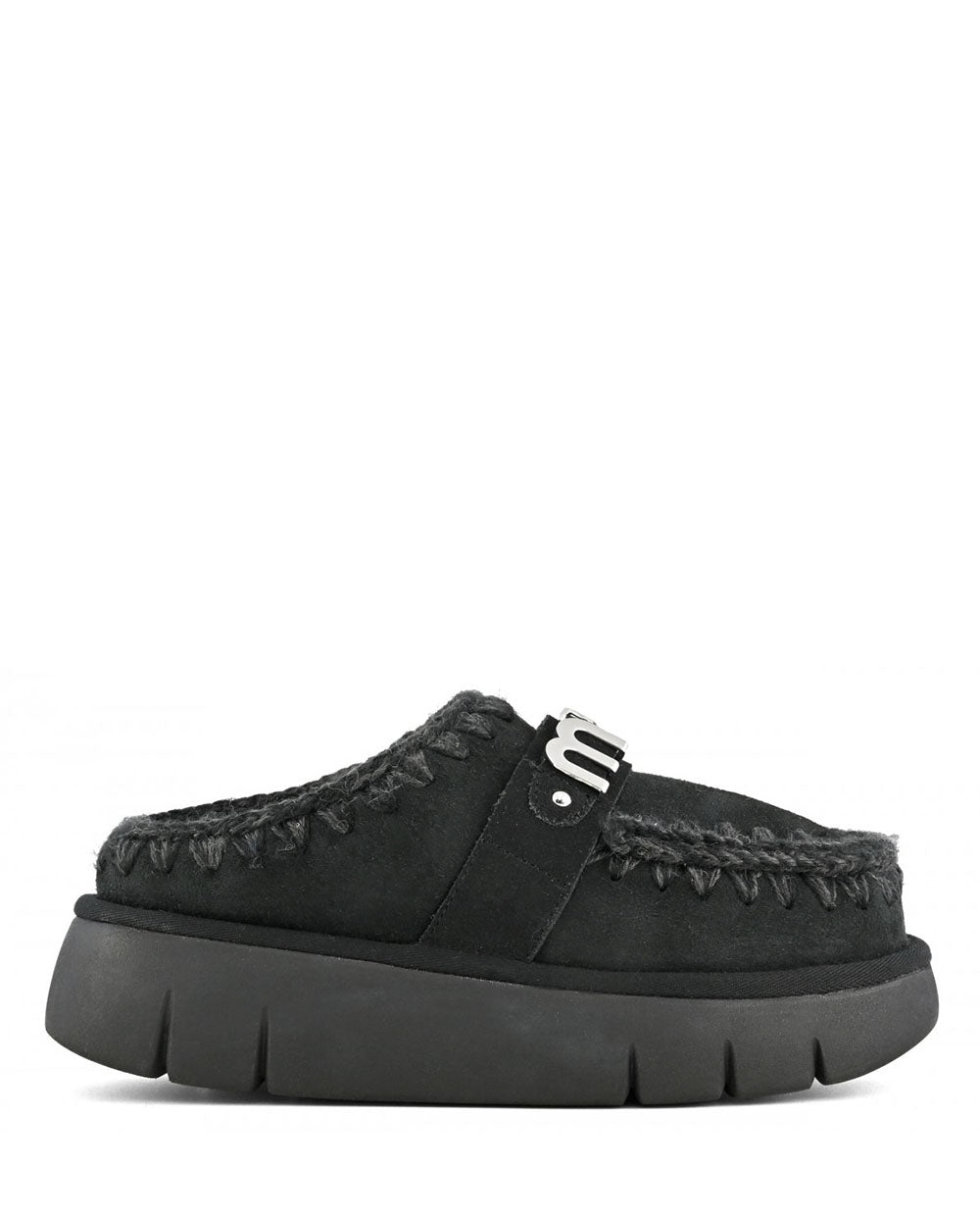 Mou Bounce Clog metal logo Black