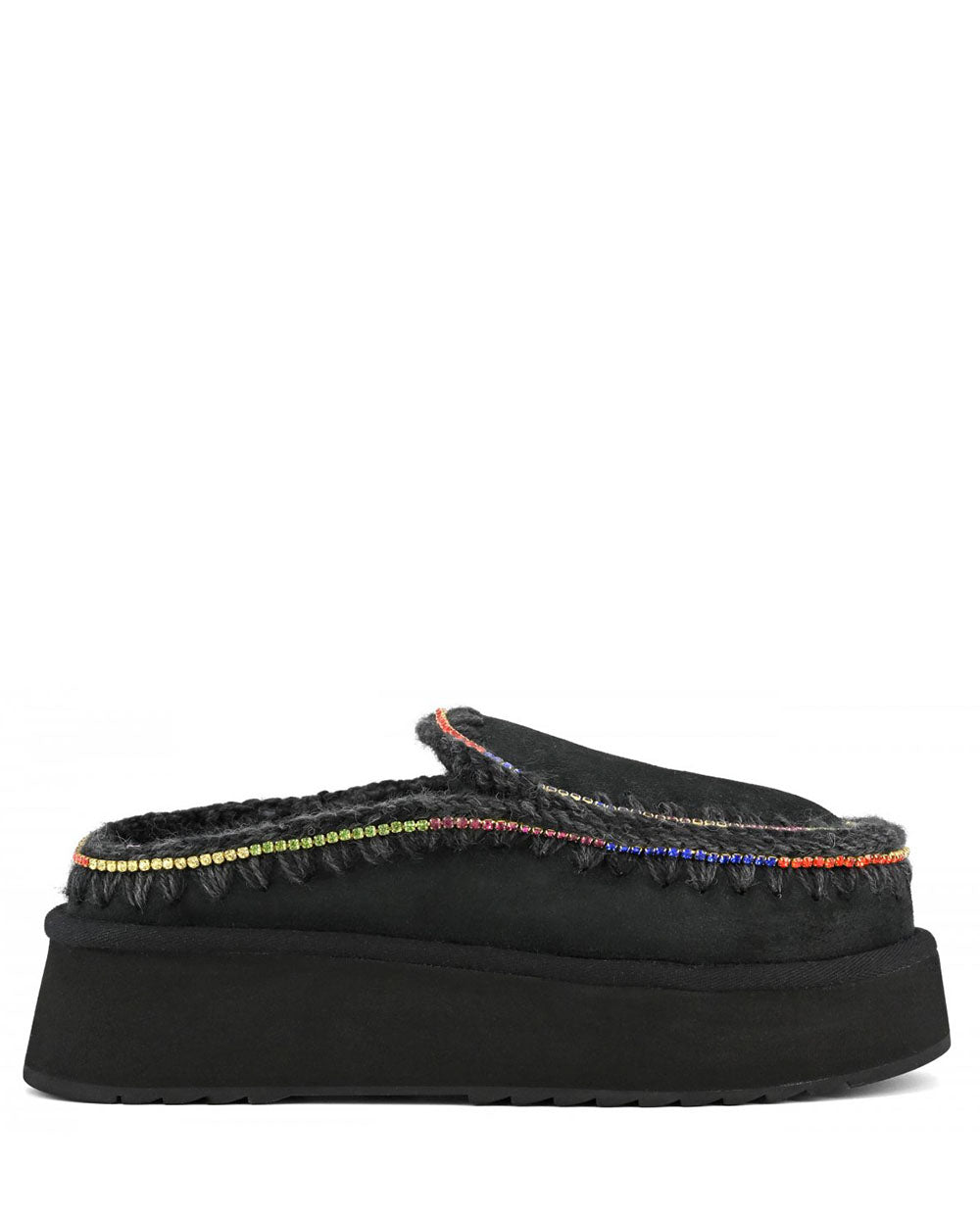 Mou Clog Eskimo Rhinestones plataforma negro