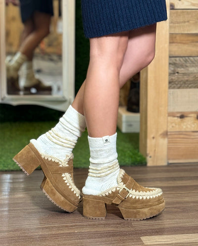 Mou Platform clog buckle strap cog