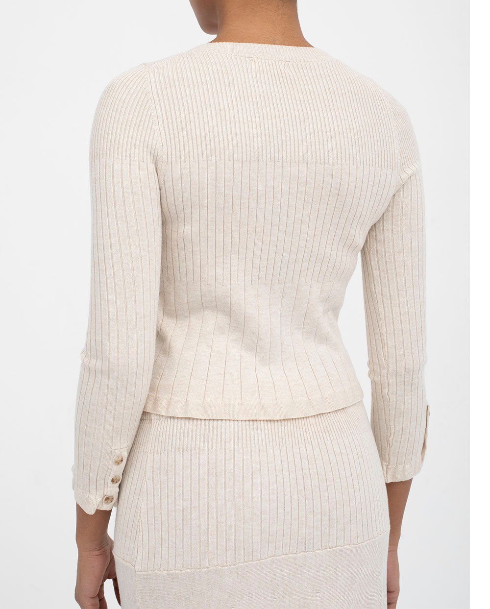 Cardigan cuello redondo Sufouh beige Mus & bombón