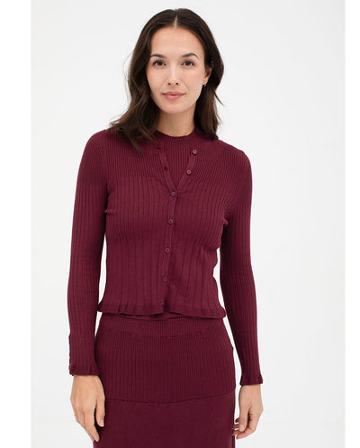 Cardigan cuello redondo Sufouh granate Mus & bombón