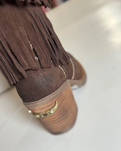 Bota doble fleco Western marrón Nemonic