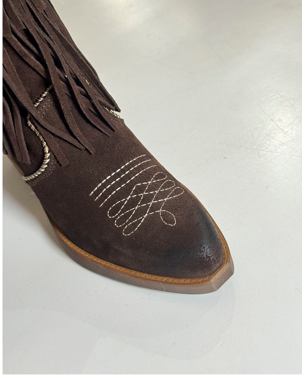 Bota doble fleco Western marrón Nemonic