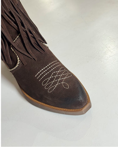Bota doble fleco Western marrón Nemonic