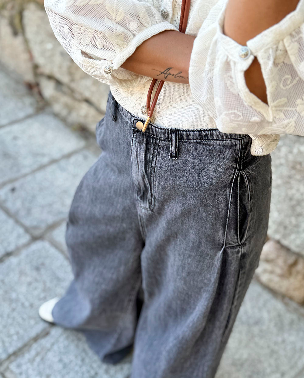 Pantalón Grit gris Orfeo París
