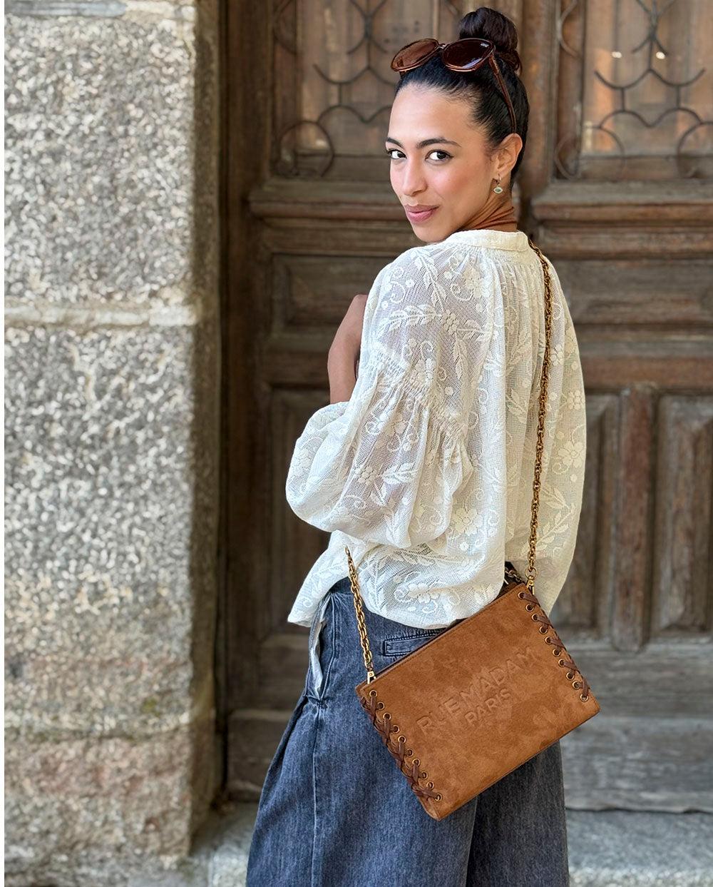 Saco de compras revermont Vermont conhaque Rue Madam Paris