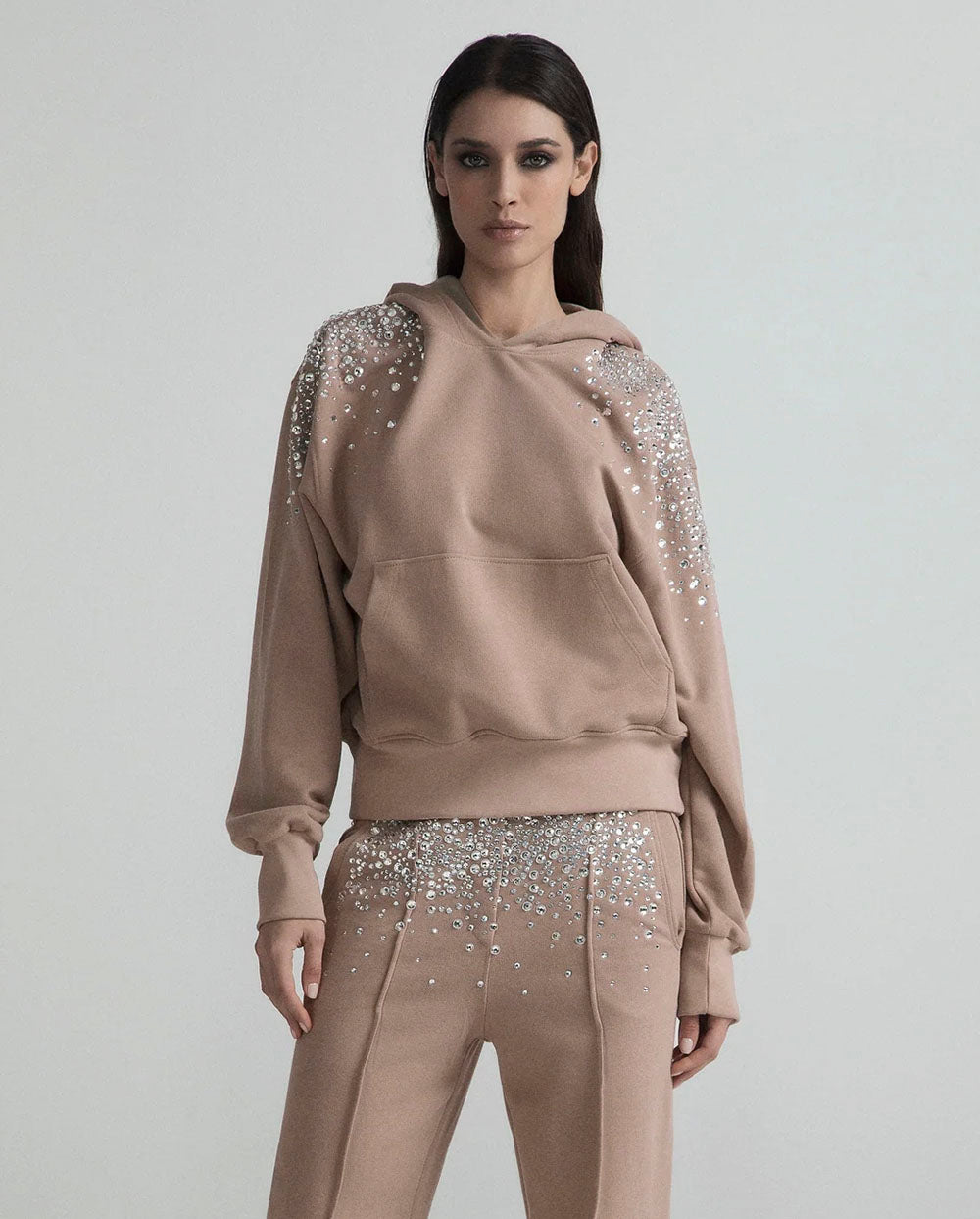 Sudadera felpa strass beige Odi et Amo