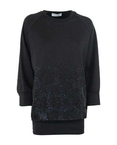 Vestido felpa strass negro Odi et Amo