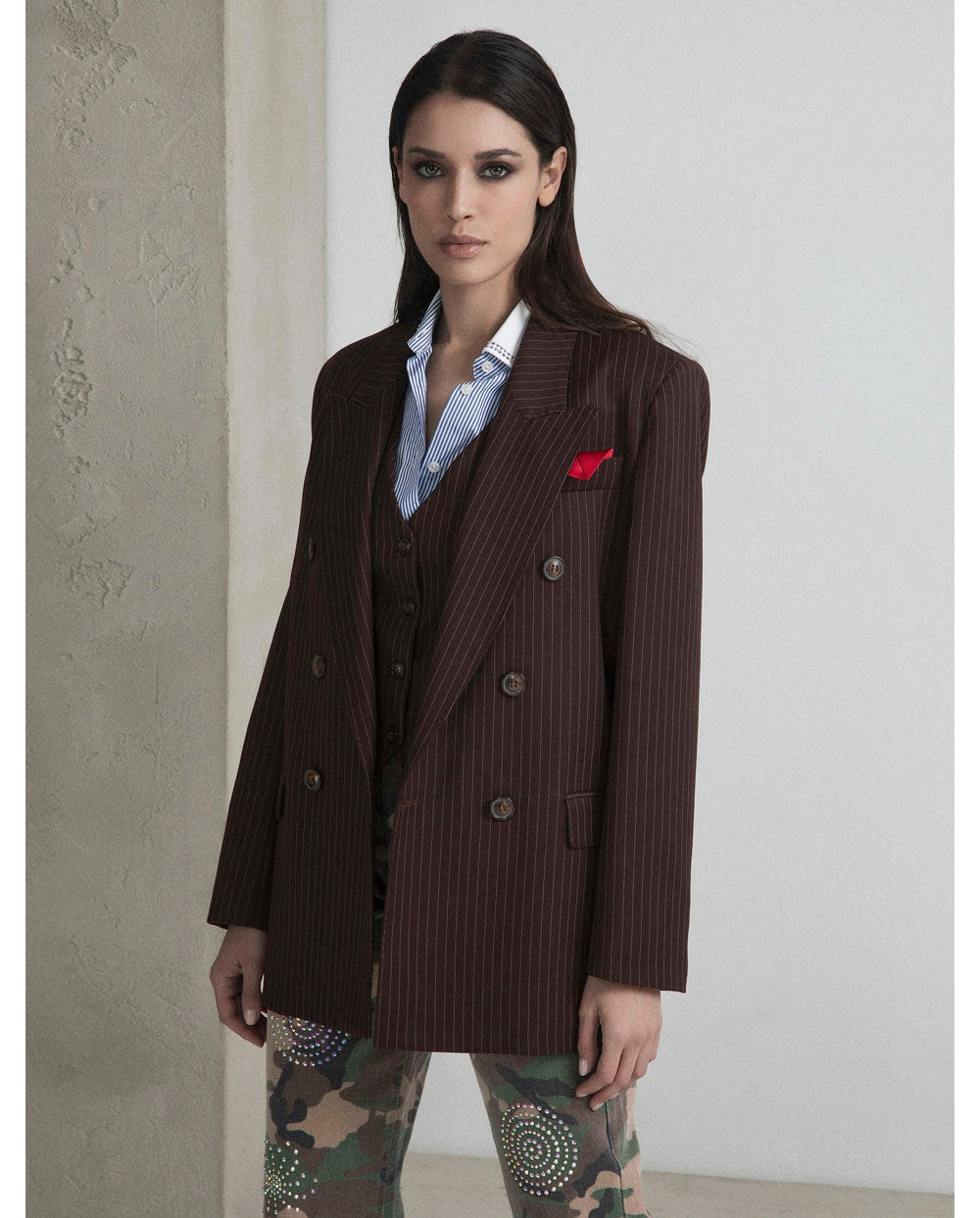 Blazer oversized de sastre marrón Odi et Amo