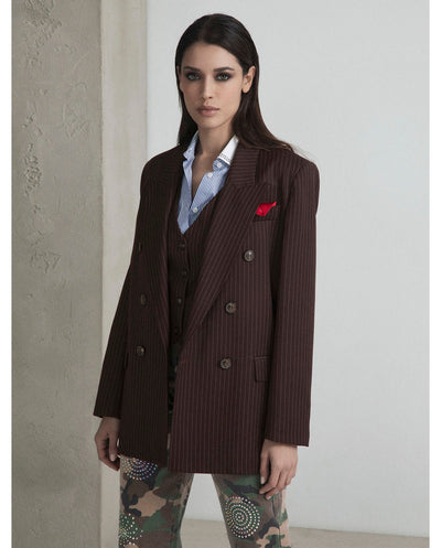 Blazer oversized de sastre marrón Odi et Amo