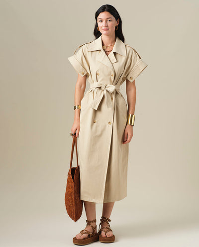 Trench manga corta beige Orfeo París