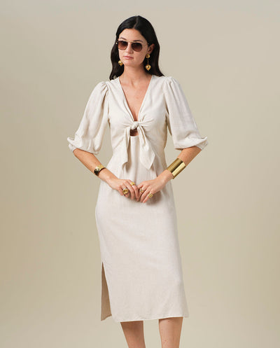 Vestido Lemma beige Orfeo París