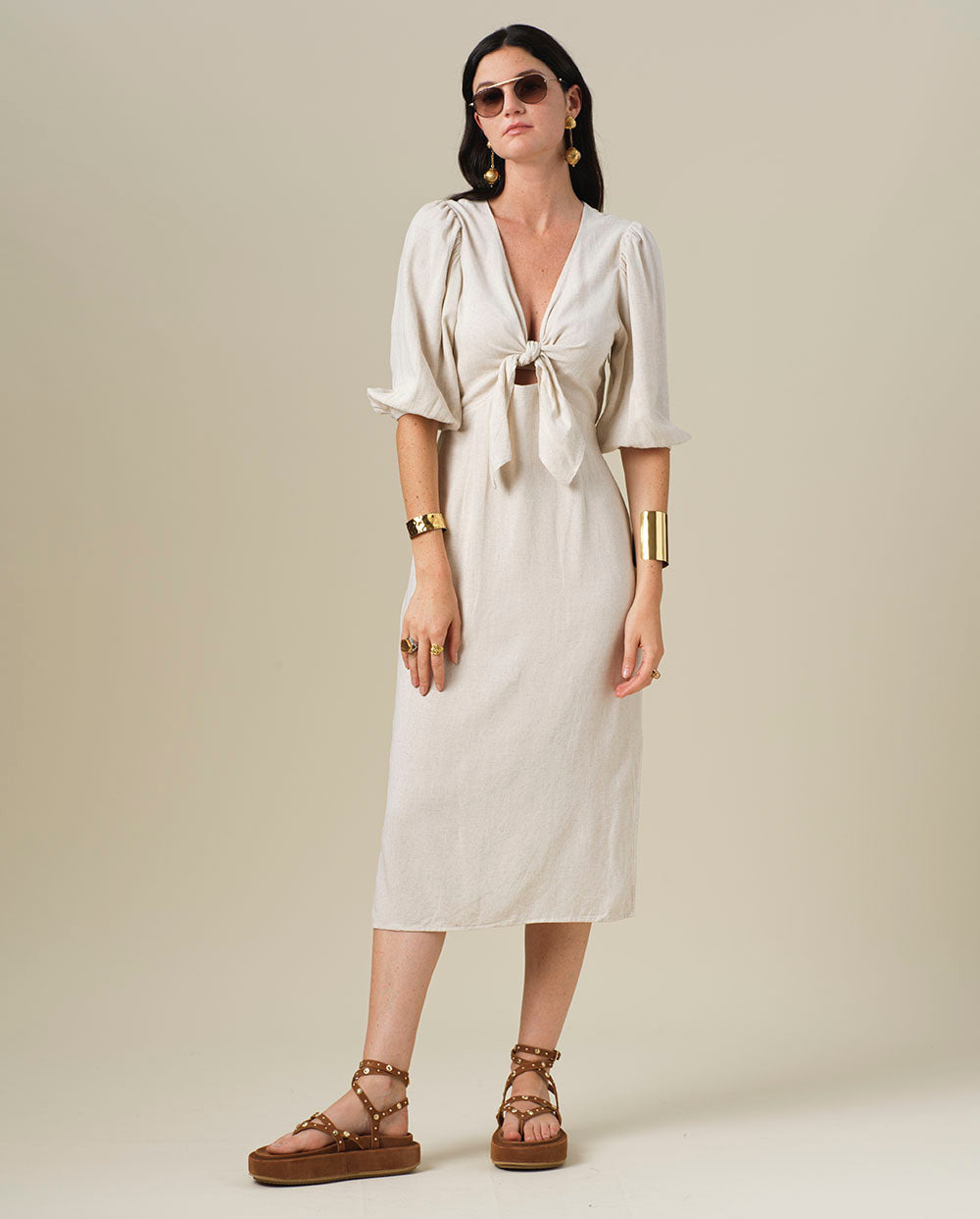 Vestido Lemma beige Orfeo París