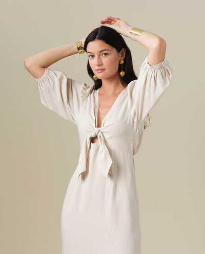 Vestido Lemma beige Orfeo París