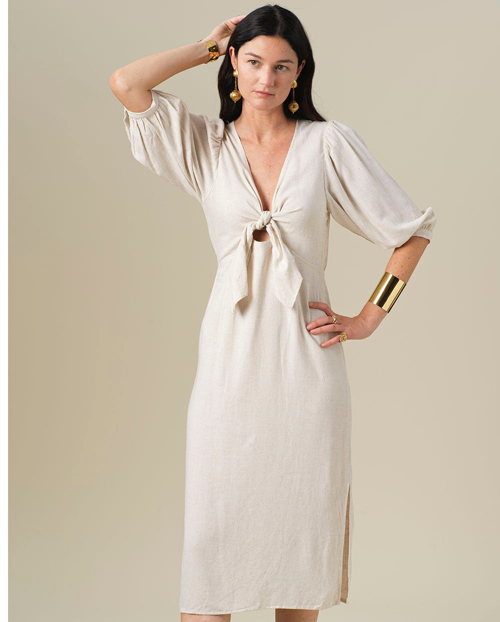 Vestido Lemma beige Orfeo París