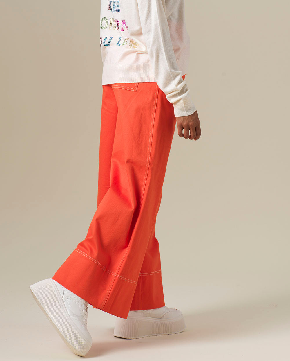 Pantalón Olivie naranja Orfeo París