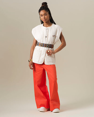 Pantalón Olivie naranja Orfeo París