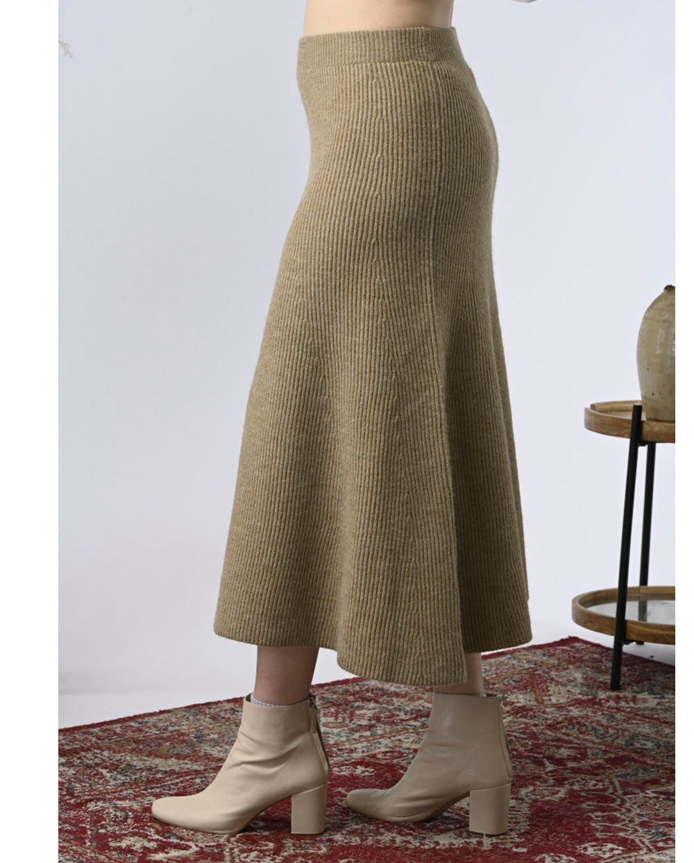 Falda Maille beige Orfeo París