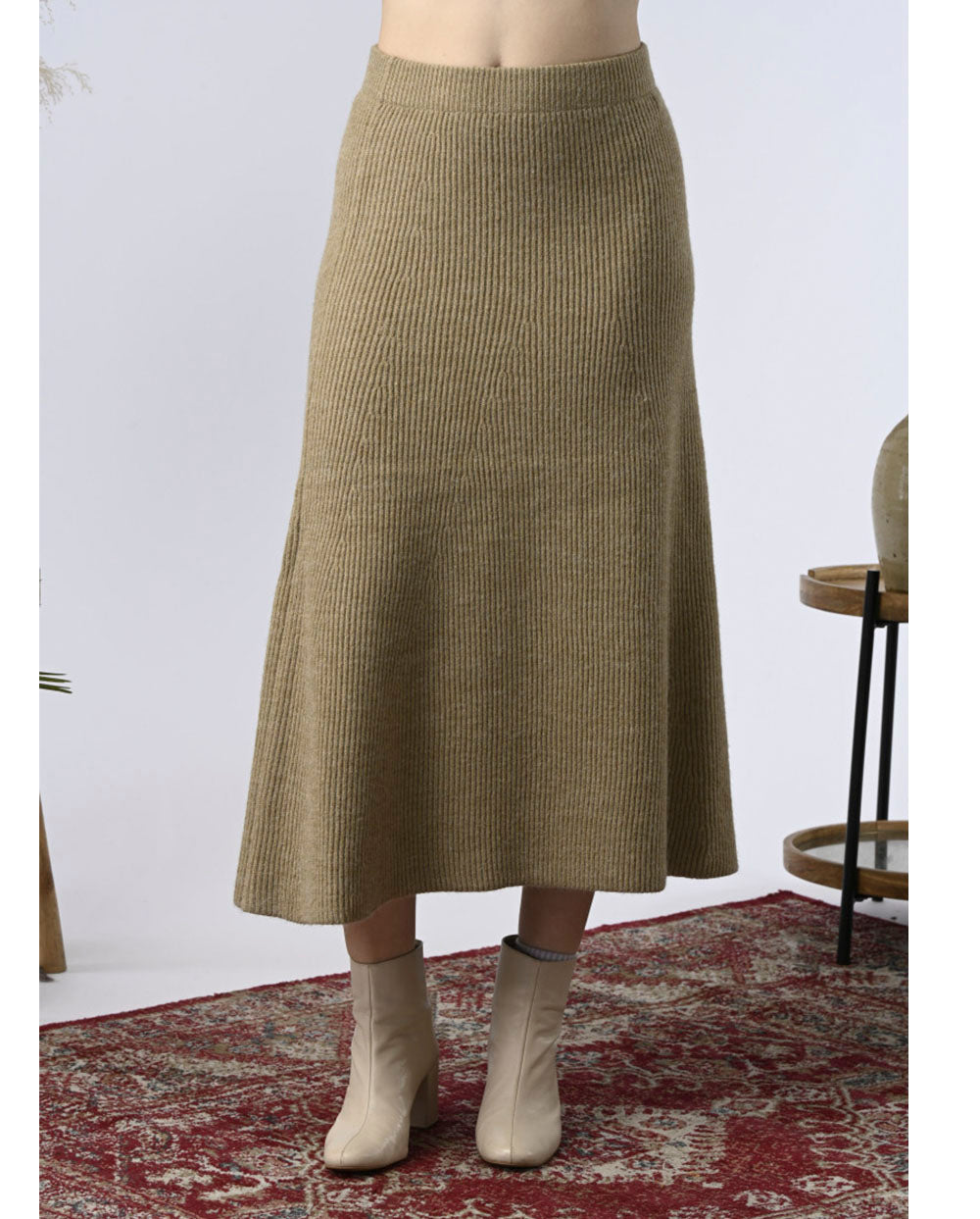 Falda Maille beige Orfeo París