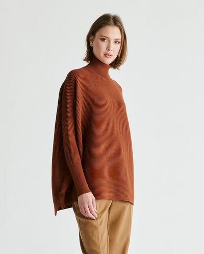 Jersey cuello alto marrón Paisie London