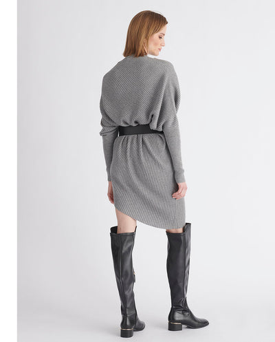 Vestido jersey drapeado gris Paisie London