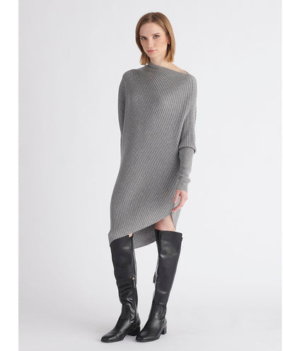 Vestido jersey drapeado gris Paisie London