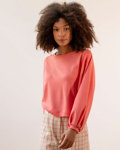 Sudadera rosa coral Pan Producto Básico