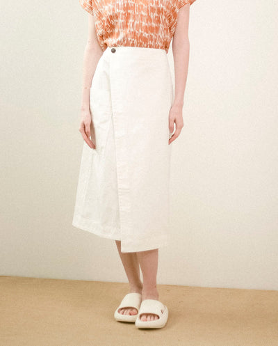 Falda midi blanca PAN Producto Básico