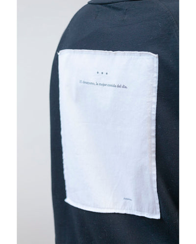 Sudadera cuello chimenea negro Pan Producto Básico