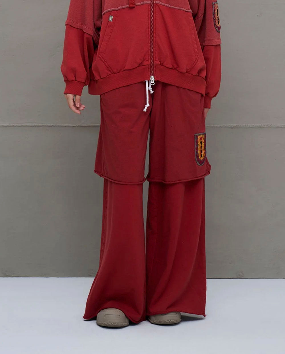 Pantalón felpa oversized rojo 18040 #VDR Viadellerose