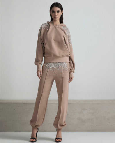 Pantalón felpa strass beige Odi et Amo