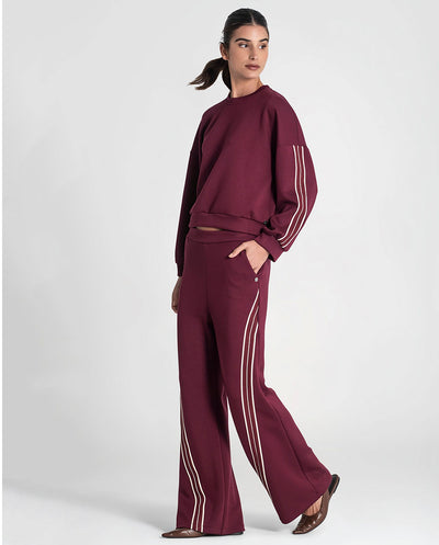 Pantalón granate raya vertical Rüga