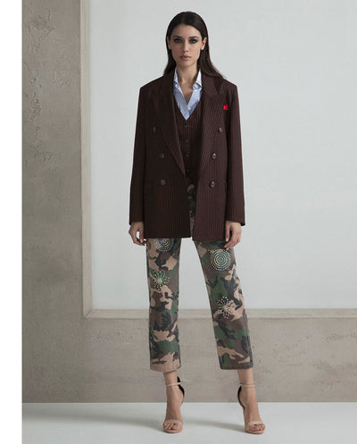 Pantalon denim camuflaje strass Odi et Amo