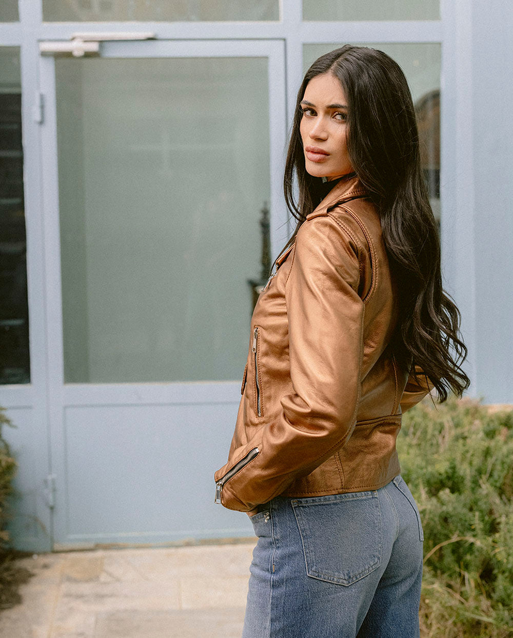 Chaqueta Biker piel cobre Piti Cuiti