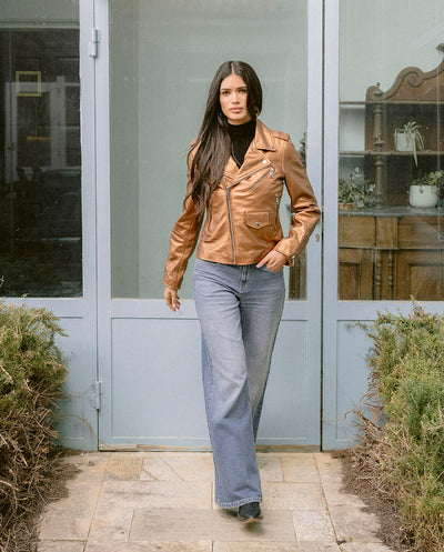 Chaqueta Biker piel cobre Piti Cuiti