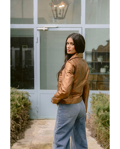 Chaqueta Biker piel cobre Piti Cuiti