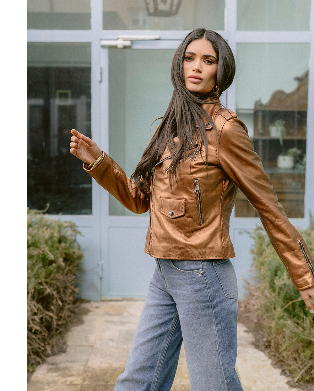 Chaqueta Biker piel cobre Piti Cuiti