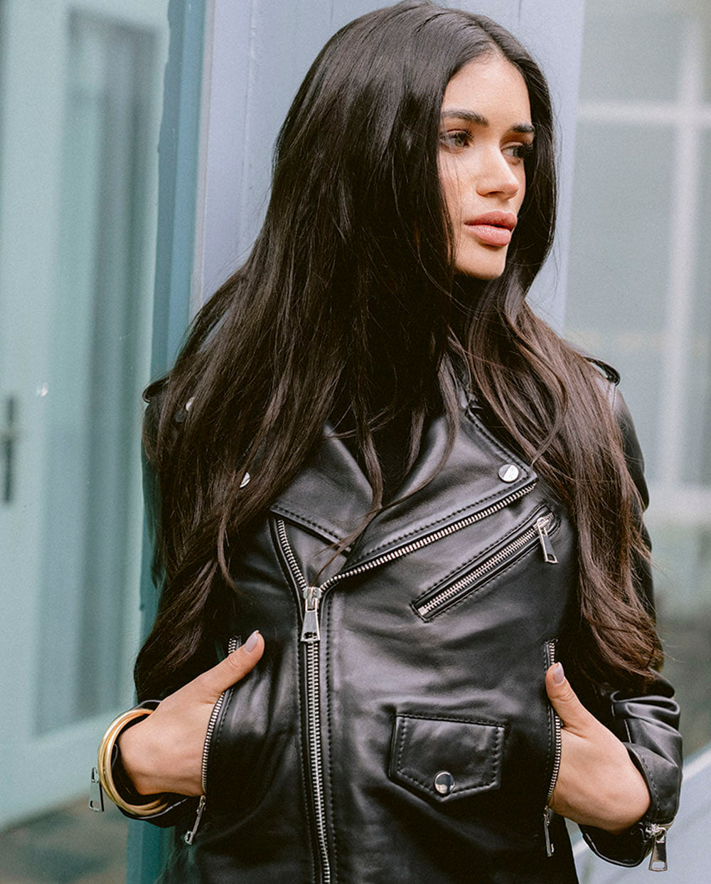 Chaqueta Biker piel negra Piti Cuiti