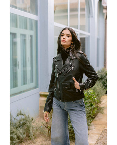 Chaqueta Biker piel negra Piti Cuiti