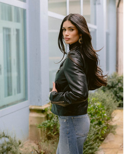 Chaqueta Biker piel negra Piti Cuiti