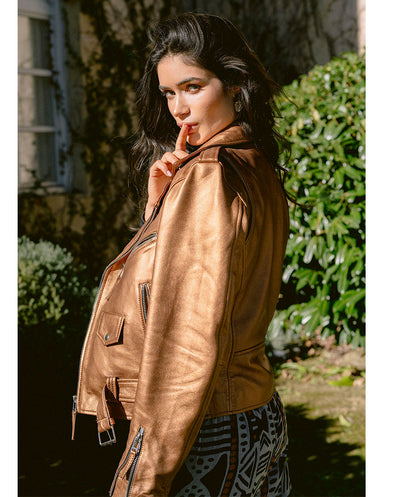 Chaqueta Biker piel cobre Piti Cuiti
